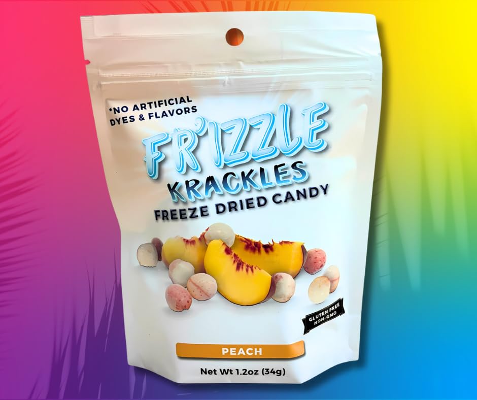 Amazon.com : Frizzle Candy Krackles Peach 1.2 oz (Pack of 12